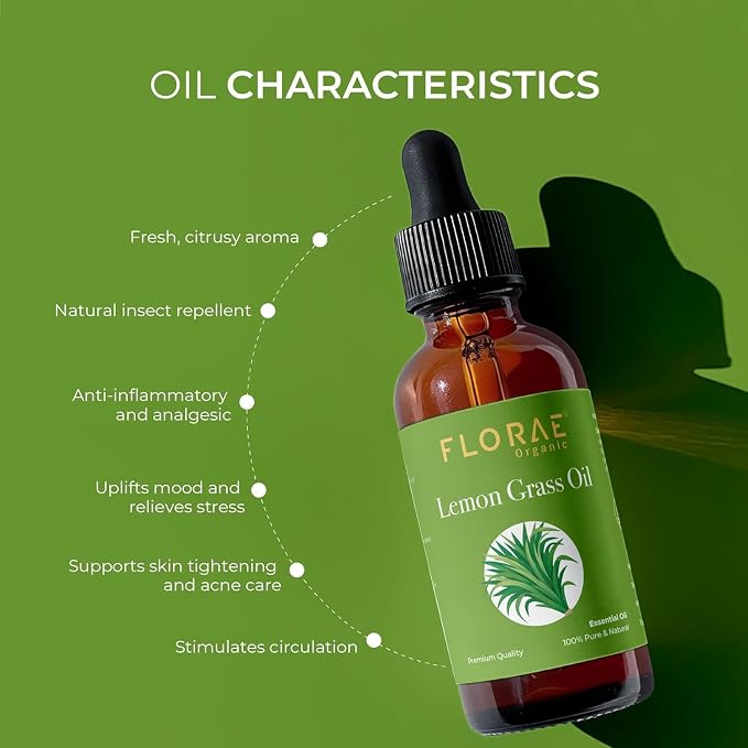 Lemongrass Essential Oil 4 Fl Oz – 100% Pure and Natural Lemongrass Oil for Diffuser and Aromatherapy, Skin, Massage, Candle and Soap Making Fragrance with Premium Glass Dropper