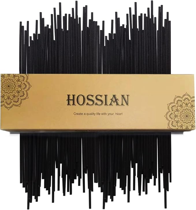 HOSSIAN 50pcs Reed Diffuser Sticks- Black Fibre Reed Diffuser Sticks-Thick Diffuser Reeds Sticks - Diffuser Sticks for Diffuser Oils Fragrance Refill - Fibre Reeds for Diffusers(Black7.5/19cm)