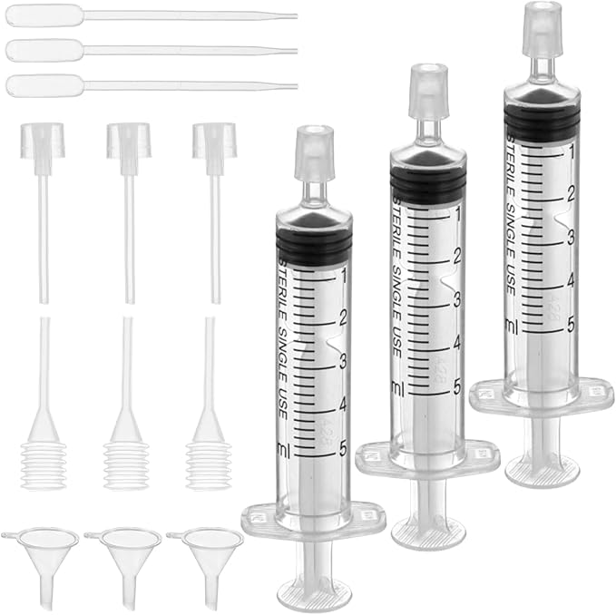 Qianyu 3 Set Perfume Refill Tool Kit Plastic Syringe Extractor Perfume Decanter Kit Dispenser with Adapter Tools for Liquid Cologne Fragrance Sample Essential Oils Travel Use