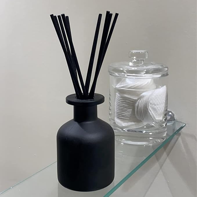 HOSSIAN Reed Diffuser Sticks - Reed diffusers-Reed Sticks -Diffuser Glass Bottles-Diffuser Refills- Natural Rattan Wood Replacement for Aroma Fragrance (7.87"* 3.5mm Black and Beige)