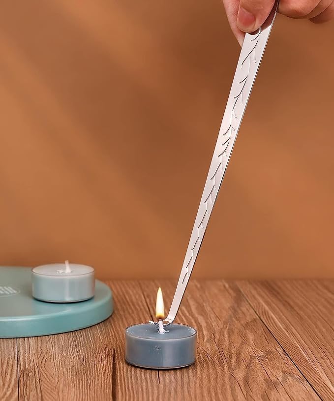 RONXS 3 in 1 Candle Wick Trimmer Set Candle Accessory Wick Cutter, Candle Snuffer Extinguisher, Candle Wick Dipper with Gift Package for Candle Lovers (Silver)