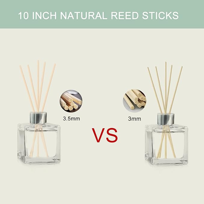 4mm Reed Diffuser Sticks,10 Inch Natural Rattan Wood Sticks,Diffuser Refills,Essential Oil Aroma Diffuser Replacements Sticks for Home,Office (Natural Color 4mm 10inch 80PCS)
