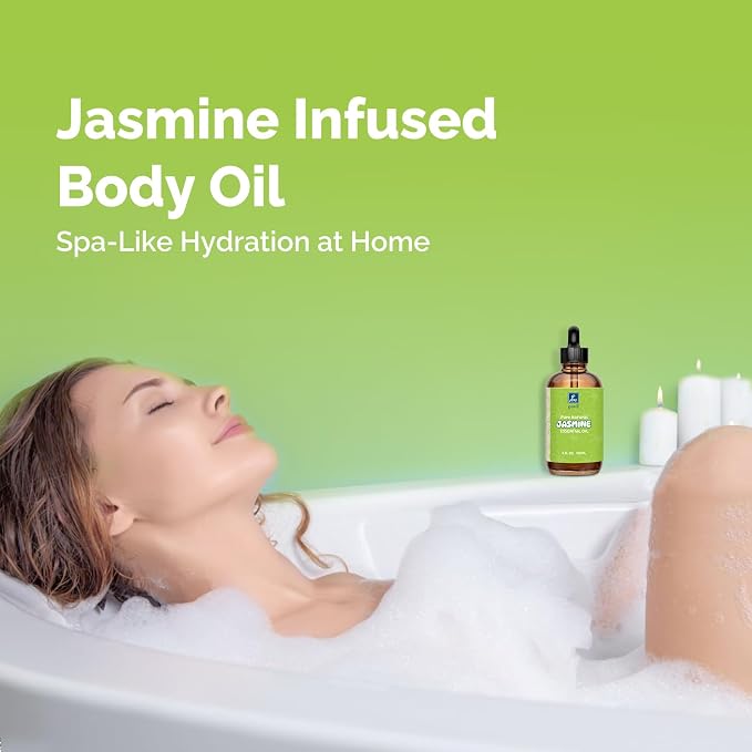 GM Gumili Jasmine Essential Oil 4 Oz, 100% Pure Jasmine Oil for Diffuser, Skin, Hair, Body & Face, Perfume, Floral Scent for Relaxation, Aromatherapy & Massage