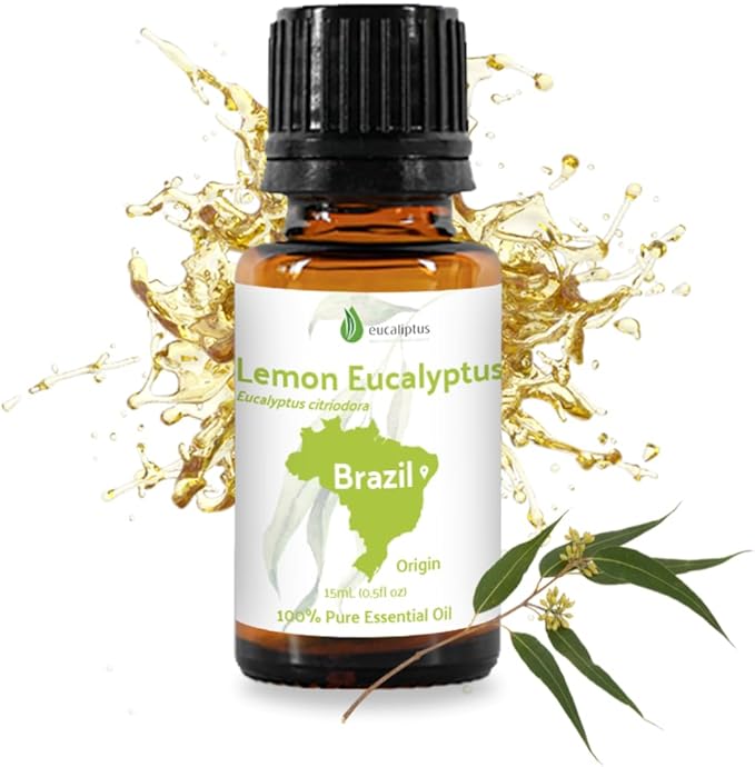 Lemon Eucalyptus Oil by Eucaliptus from Brazil - Pure Lemon Eucalyptus - 100% Pure Steam Distilled Natural Aceite de Eucalipto Limón - Aromatherapy - Premium Therapeutic Grade - 15ml