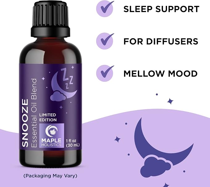 Relaxing Essential Oils for Diffusers for Home - Snooze and Dream Sleep Essential Oil Blends for Diffusers with Pure Essential Oils Including Lavender Roman Chamomile and Peppermint