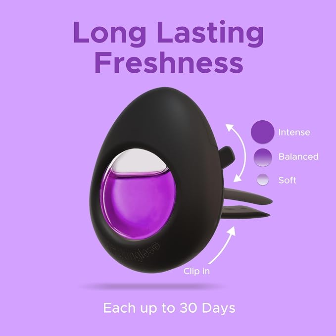 Air Jungles Car Air Freshener Vent Clip 4 Count, Variety Scent for Men and Women, Natural Fragrance with Essential Oil, Long-Lasting Car Odor Eliminator, Up to 120 Days