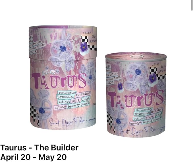 Taurus Zodiac Candle – Jasmine Scented Soy Candle for Self Care & Relaxation – Zodiac Birthday Gift – 80 Hour Burn – Reusable Ceramic Jar