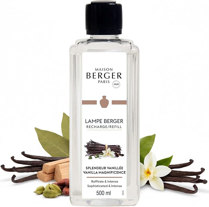 MAISON BERGER Lampe Berger Refill, 500 ml, Vanilla Magnificence | Catalytic Lamp Fragrance Refill, Helps Neutralize Odors, ~80 h Fragrance Diffusion, Made in France