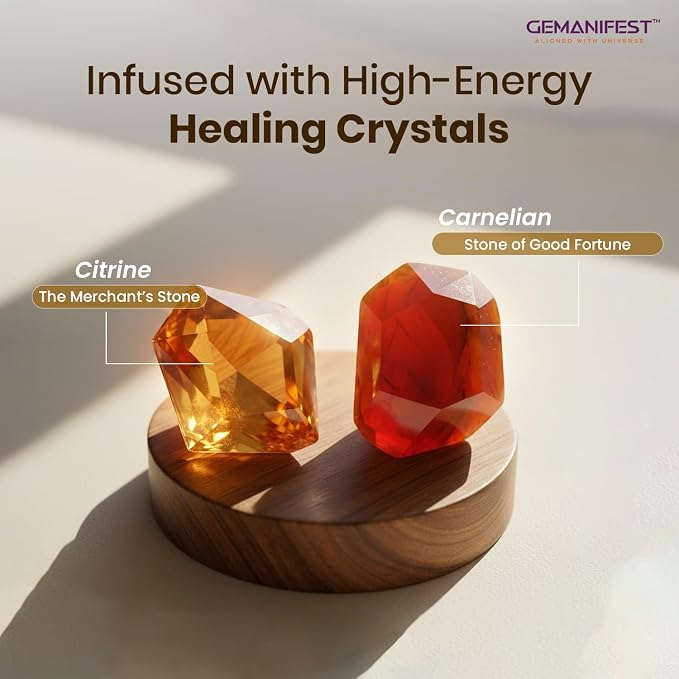 Angel Number 333 Manifestation Candle Crystal Infused Soy Wax with Citrine & Carnelian Orange Scented Spiritual Gift for Support Meditation Affirmation and Energy Alignment