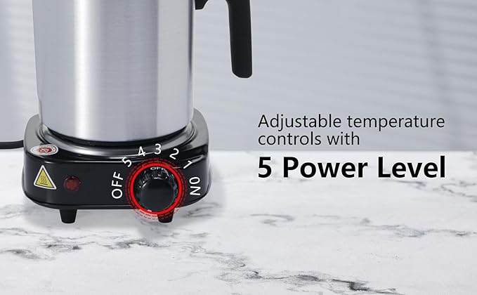 Aroparc Wax Melting Pot with Hot Plate, 40oz/1200ml Pouring Pot | 5 Temperature setting hot plate, Large capacity melting pot 40oz, Candle making wicks&stickers, Thermometer and others