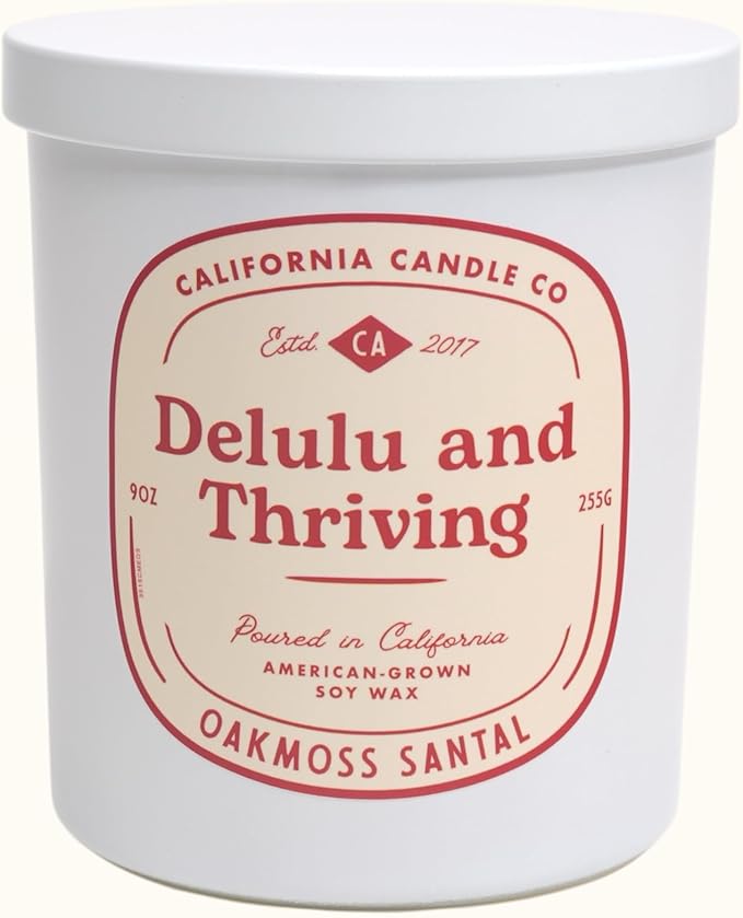 LEOBEN CO – Oakmoss Santal Scented Candle – 9oz, Scentimental Collection Design – 50 hr Burn Time – Poured in California Using Vegan Soy Wax and Essential Oils – Made in Small Batches