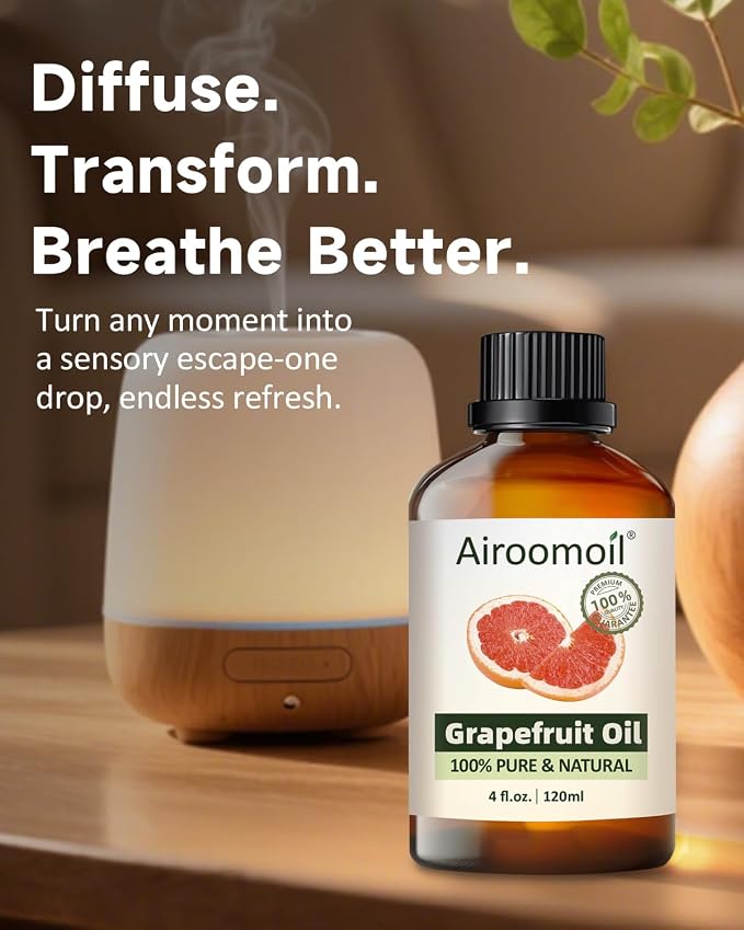 Grapefruit Essential Oil 4 Fl Oz (120ml), 100% Natural & Undiluted, Bright Citrus Scent for Diffusers, DIY Soap, Candles & Bath Bombs, Large Value Bottle for Everyday Aromatherapy