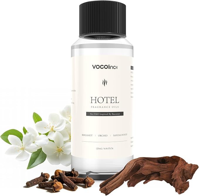 VOCOlinc Hotel Collection Diffuser Oil - Baccarat - Inspired by Luxury Five Star Hotel Lobby Scent Oil for Waterless Oil Diffusers, Luxurious Scents of Bergamot, Orchid, and Sandalwood (4.06 OZ)