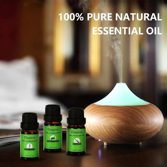 Essential Oils Set,100% Pure Natural,(Peppermint/Patchouli/Rosemary/Lemongrass/Vanilla/Lavender),for Aromatherapy and Home Fragrance,Spring Aroma Therapy Oil,Gift (0.33Fl Oz*6, Grass Set)