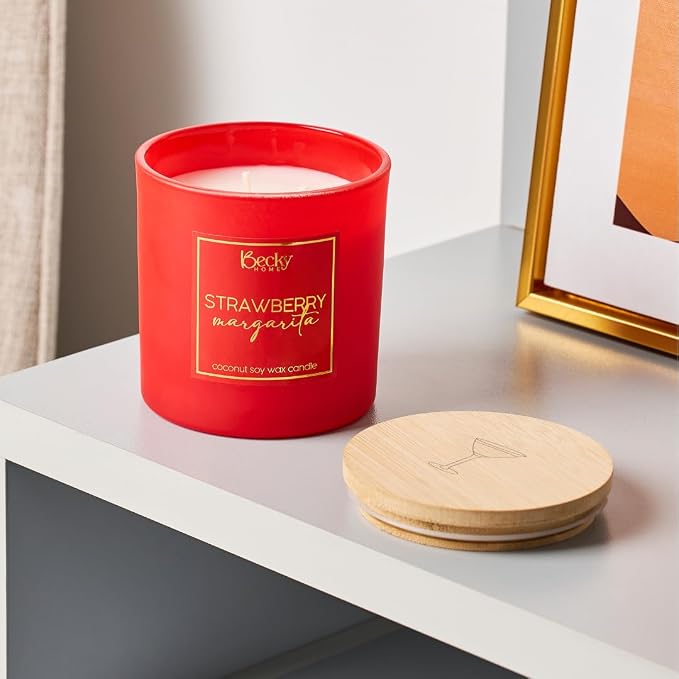 3 Wick Candle, 14.5oz Strawberry Margarita Scented Candle, 3 Wick Candles, Big Candles, Huge Candle, Three Wick Candle, Bath Candles, Candle 3 Wick, 3 Wick Candle Jars
