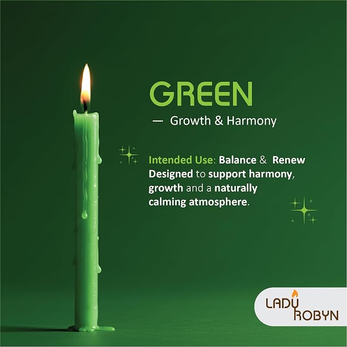 Set of 20 Solid Color Taper Candles – 4-Inch Dripless Paraffin Wax Candles with Cotton Wick – Ideal for Weddings, Shabbat, Holiday & Home Decor, Gift Set (Green)