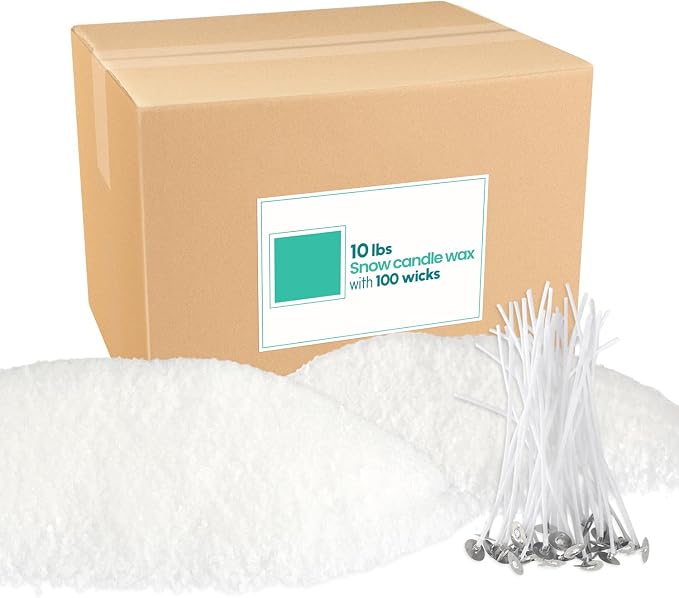 10LB Natural Pearled Candle Making Kit with 100 Cotton Wicks, Reusable and Refillable Pearled Candles for DIY Sand Candle Making