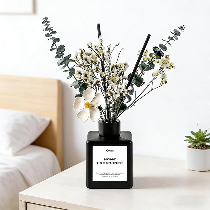Reed Diffusers for Home, Natural Flower Reed Diffusers Set,150ml(5.3oz) Long Lasting Reed Fragrance for Bathroom, Home Fragrance Diffuser, Scent Diffusers, Scented Oils, Bathroom Décor，Air Fresheners