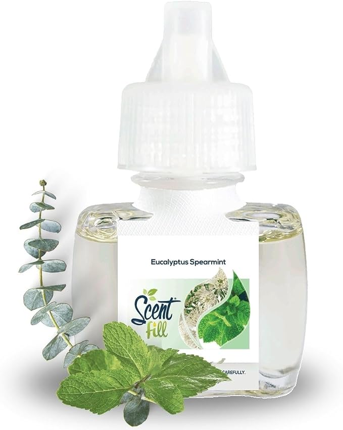 Scent Fill Eucalyptus Spearmint Plug in Air Freshener, Scented Oil Refills, 2 Refills + Diffuser