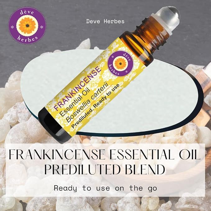 Deve Herbes Frankincense Essential Oil Pre Diluted Ready to Use Roll-on Blend 10ml (0.33 oz)