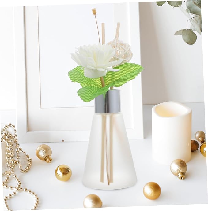 3pcs Decorative Diffuser Dried Flowers and Rattan Sticks for Home Fragrance Elegant Bottle for Bathroom Bedroom and Living Room Decor