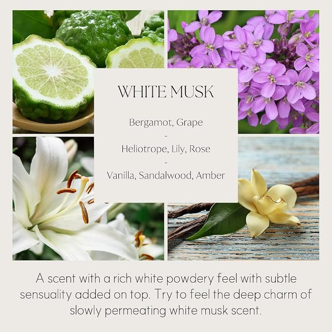 396 st. Reed Diffuser, White Musk, 200ml(6.7oz) / Reed Diffuser Sets, Home Fragrance, Scented Oils, Home & Bathroom Décor