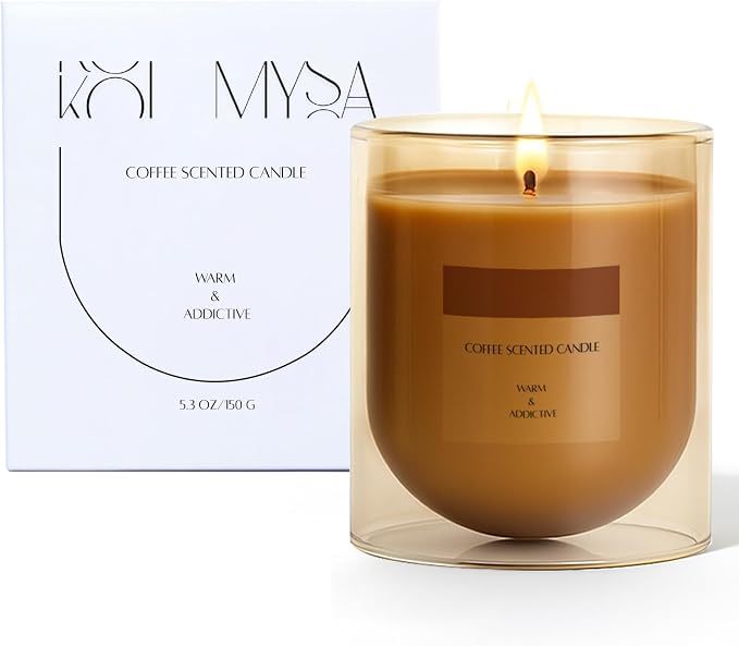 Coffee Scented Aromatherapy Candle, Cozy Warm Soy Wax Candle Birthday Gifts for Women Men Mom Her Friends Wife Husband