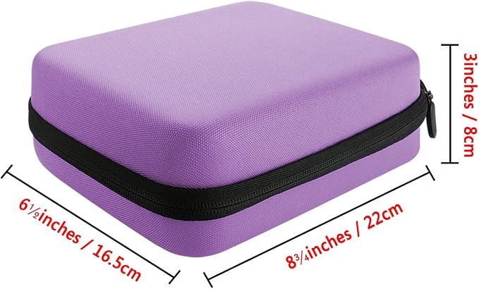 LUEXBOX Essential Oil Storage Case/Essential Oil Carrying Case/Essential Oil Case [Multiple Sizes] + Jade Roller for Face & Oil Opener & Stickers & Funnel & Transfer Pipette (Purple)