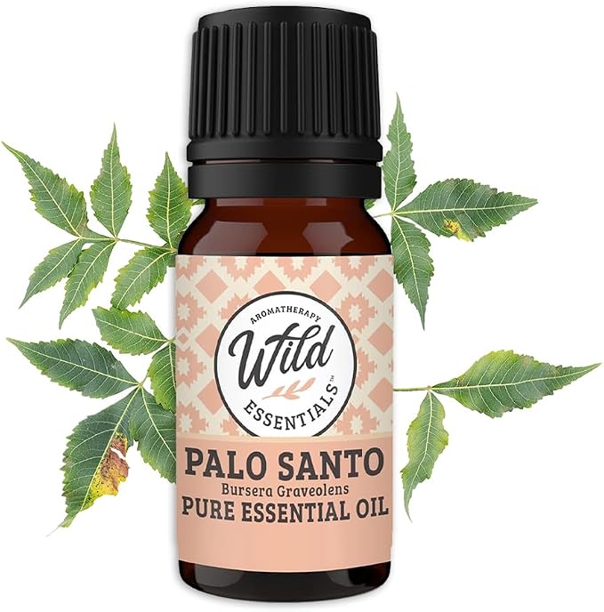 Wild Essentials Palo Santo Essential Oil - 10ml, Premium Grade, 100% Pure, Made and Bottled in The USA, Cleansing, Purifying, Relaxing, Smudge Oil