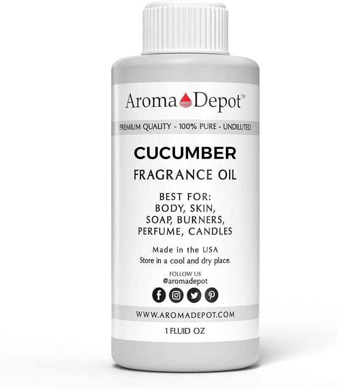 Aroma Depot 1oz / Cucumber Perfume Oil for making, Body Oil, Soap, Candle Making & Incense. Our version is a Premium Quality Undiluted & Alcohol Free
