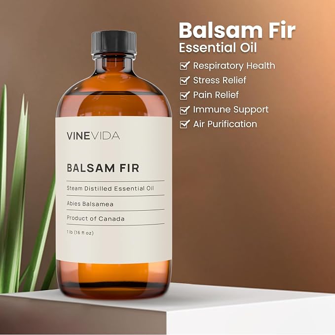 VINEVIDA Balsam Fir Essential Oil 16 oz - Pure, Undiluted
