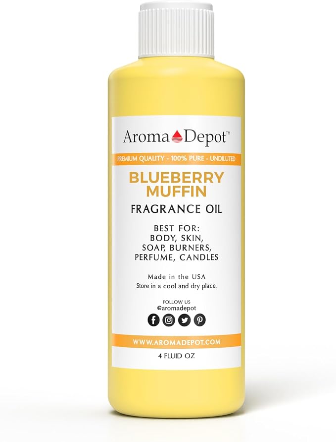 Blueberry Muffin 4 oz. Fragrance Oil I Perfume I Skin Oil I Scented Oil. DIY Projects Such as Candles, Bath Bombs, Body Butters, Creams & Lotions. Few Drops in The Diffuser, Burners, or Warmers.