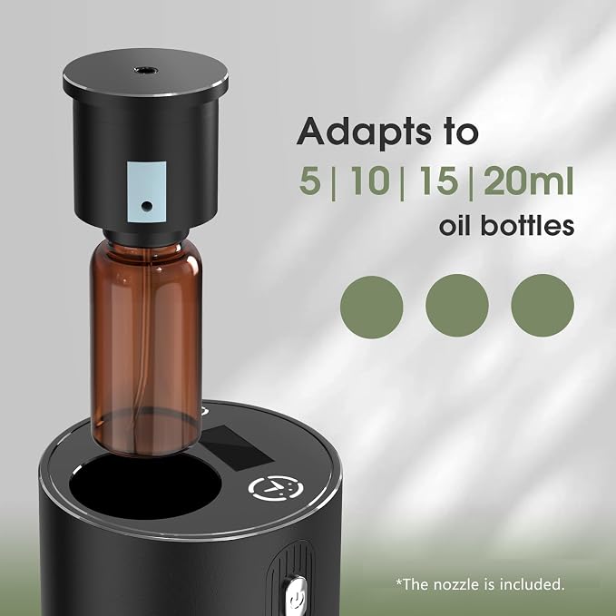 Waterless Essential Oil Diffuser,Rechargeable Aromatherapy Diffuser,Mini Scent Air Machine,Automatic Shut-Off,20ml Capacity Long-Lasting Endurance,7 Adjustable Mist Levels for Home,car,Room,Office