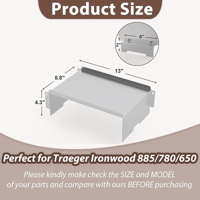 Upgraded Heavy Duty Steel Heat Diffuser for Traeger Ironwood 885/780/650/575,Heat Diffuser Replacement Parts for Traeger, Camp Chef, Timberline and Most Other Pellet Grills,Z Grill