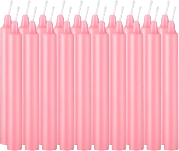 YOROXRG 40 Pack Candles Mini Unscented Taper Candles for Valentine's Day,Christmas,Household, Wedding, Rituals, Prayer, Birthdays,Party and Home Décor Candlesticks - 4 Inch Tall(Pink)