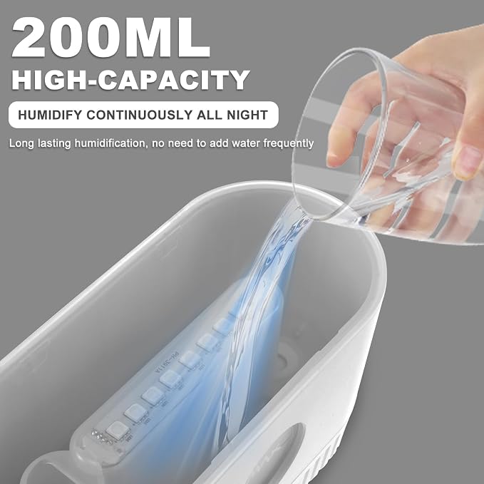 Essential Oil Diffuser 200ml Quiet Colorful Flame Diffuser Safe Fragrance Aroma Diffuser with Waterless Auto Off Protection Visible Water Level Mist Diffuser Humidifier for Home, Office, Gift (White)