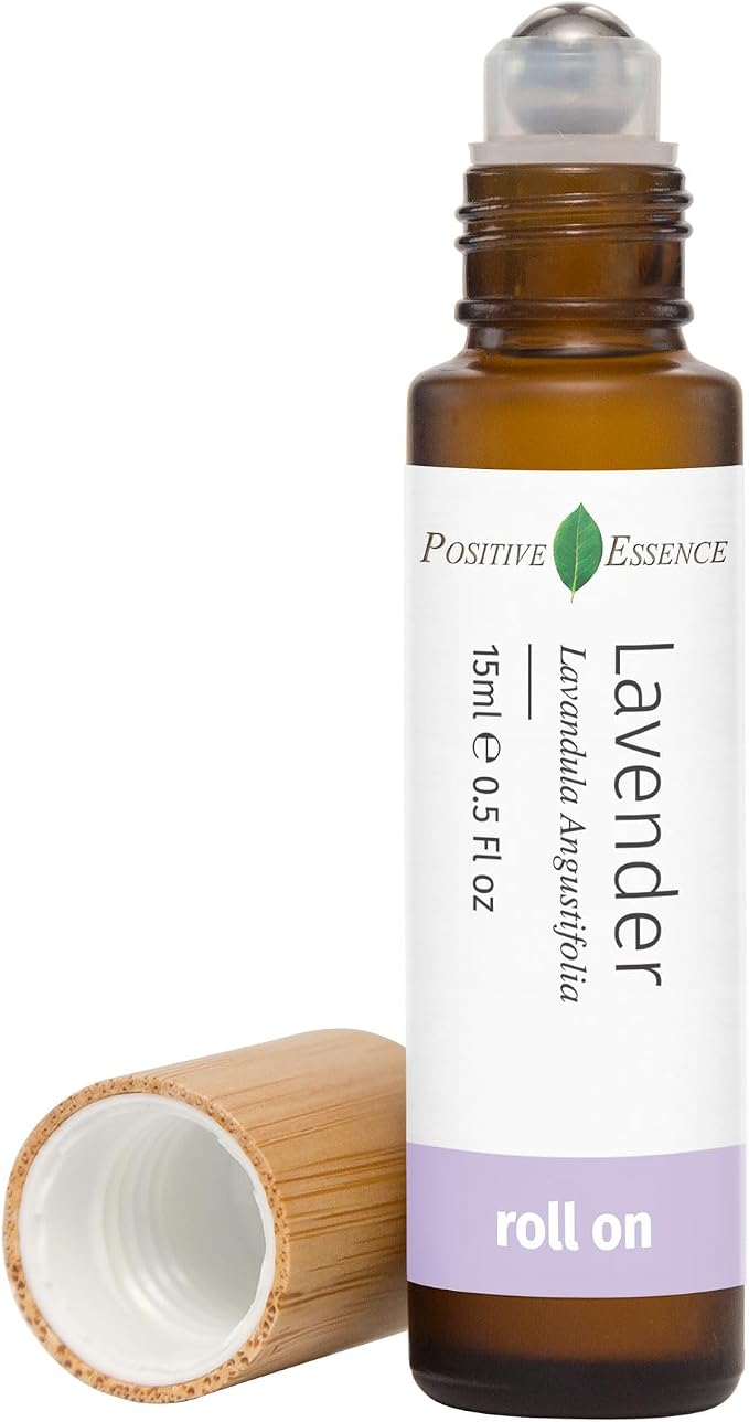 Lavender Essential Oil Roll On, Pure Lavender Essential Oil and Jojoba Oil for Relaxation and Skin Application, Leak-Proof Rollerball (15 mL)
