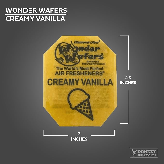 Wonder Wafers - Diamond-Ultra Scented Car Air Fresheners - Individually Wrapped (15 Per Pack) (Creamy Vanilla)