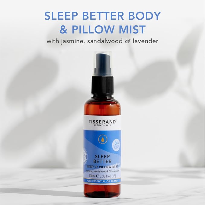 Tisserand Aromatherapy | Sleep Pillow Mist for Body & Room Contains a Soothing Blend of Pure Essential Oils Including, Jasmine, Sandalwood & Lavender | 100% Pure Essential Oil Blend | 3.38 fl. oz.