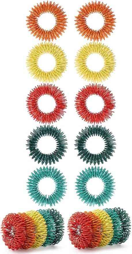 Mr. Pen- Spiky Sensory Rings, 10 Pack, Colorful | Stress Relief Fidget Sensory Toys, Fidget Ring for Anxiety, Massager, Individuals with BFRB, ADHD and Attention Disorder