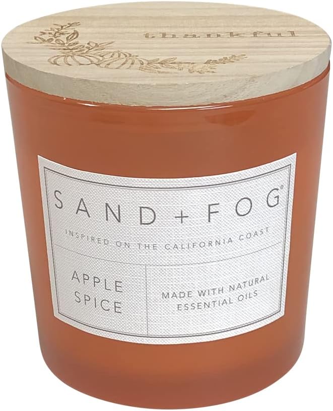 Sand + Fog Scented Candles - Apple Spice - Additional Scents and Sizes - 3 Wicks 100% Cotton Lead-Free - Luxury Air Freshening Jar Candles - Perfect Home Decor - 21 oz