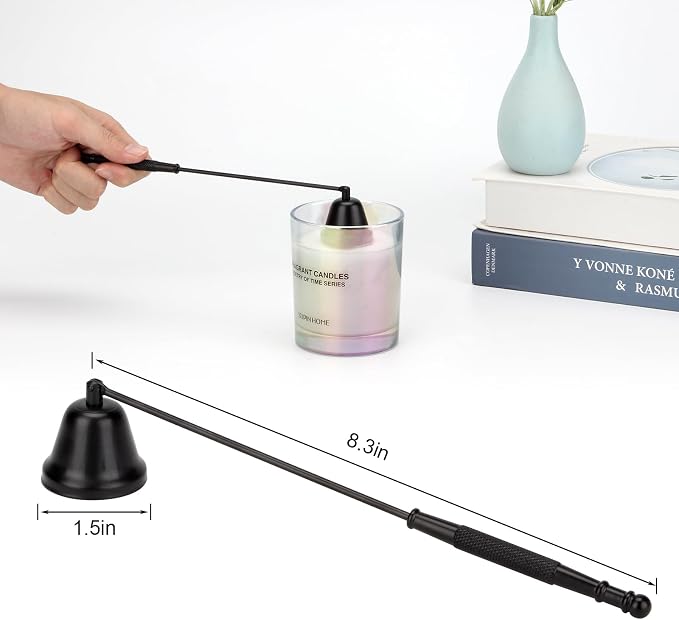 2 Pack Candle Snuffer, Candle Snuffers Wick Snuffer Candle Accessory, Extinguish Candle Flame Safely Tool with Long Handle, Candle Turn Off Device for Putting Out Wick Flame