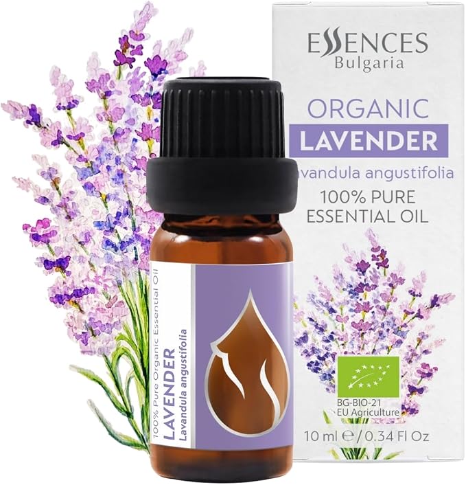 Essences Bulgaria Organic Lavender Essential Oil 1/3 Fl Oz | 10ml | Lavandula angustifolia | 100% Pure and Natural | Undiluted | Therapeutic Grade | Family Owned Farm | Steam-Distilled | Non-GMO