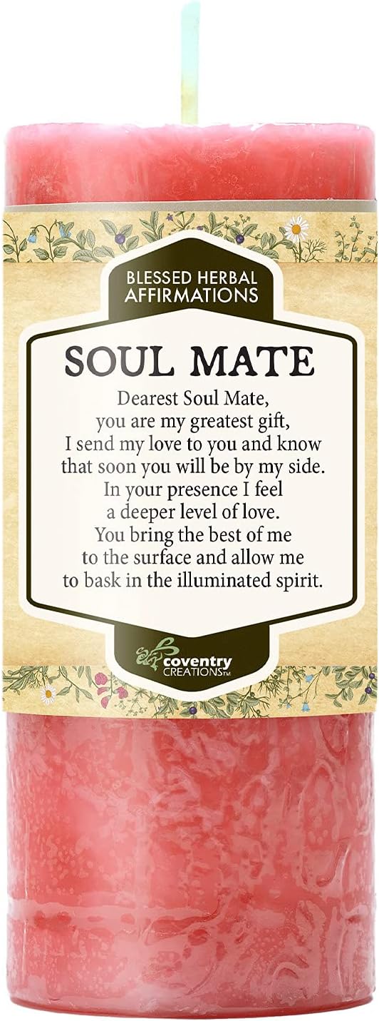 Coventry Creations Soul Mate Affirmation Pillar Spell Candle