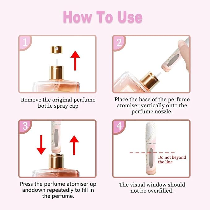 5ml Perfume Atomiser Refillable Bottles Portable Mini Spray Travel Bottle Easy to Refill Empty Atomizer Bottle for Purse Handbag Pocket Luggage,Bright Color (Bohemia)