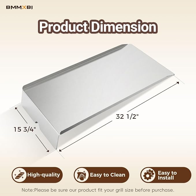 Stainless Steel Drip Pan and 6-Pack Grease Drip Tray Liners Kit for Traeger Pro 34 Series Pellet Grills, BAC410 Drip Tray Liners Drip Pan Replacement for Traeger BAC006, BBQ075, BBQ100, BBQ125