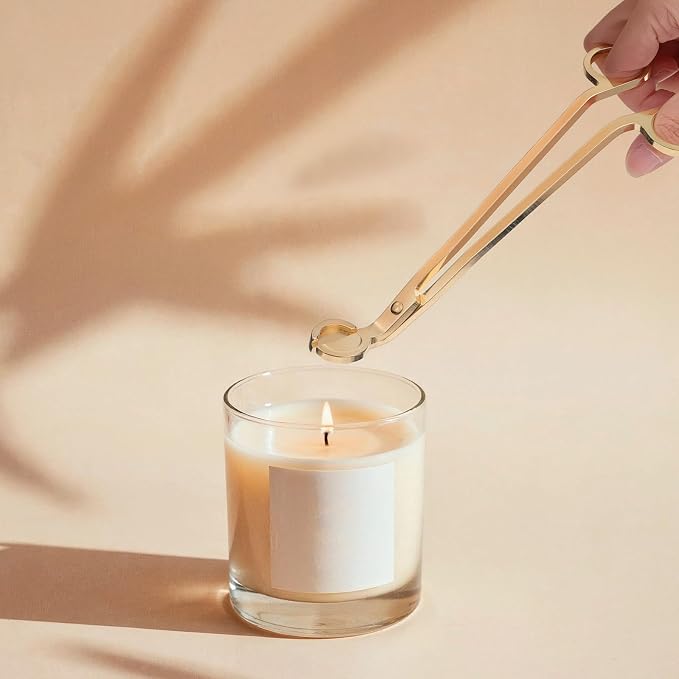 JIEYAO 10PCS Gold Stainless Steel Candle Wick Trimmers, 7 Inch Wick Cutters Candle Scissors for Cleaner Burn Prevents Soot Buildup