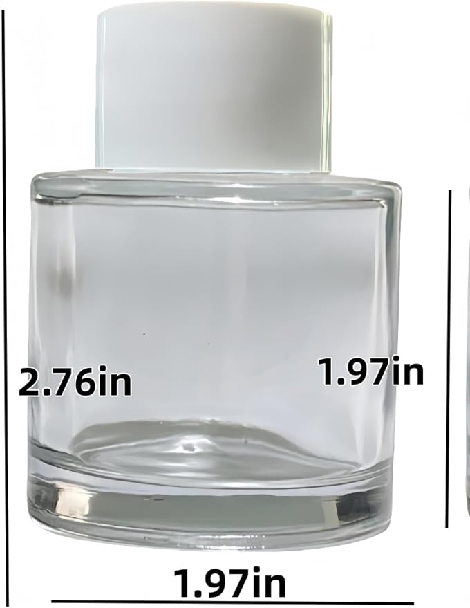 4PCS Reed Diffuser Bottles Empty, 20Pcs Reed Diffuser Stick, Diffuser Bottle Capacity 50ml (1.7oz) Diffuser Stick 3.5mm-190mm, Suitable for Home, Hotel, Restaurant, Office Aromatherapy Tasks