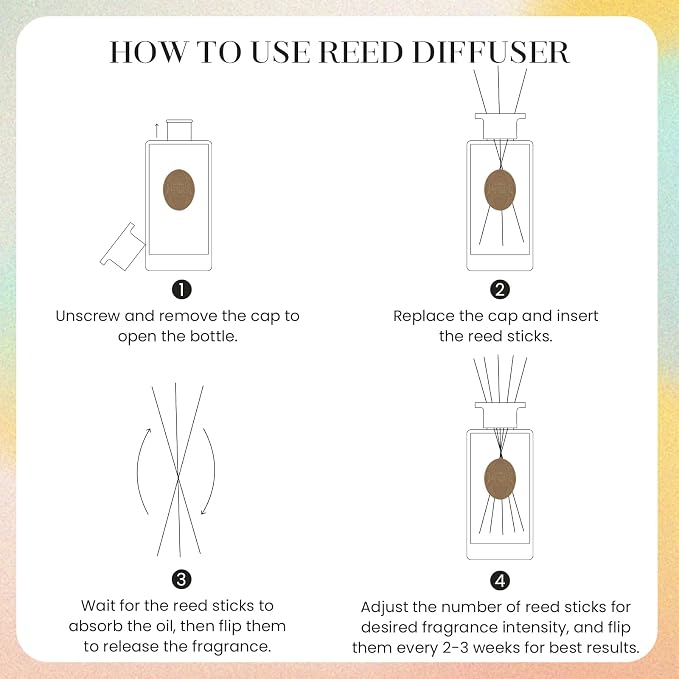 M&SENSE 10.14 oz Large Reed Diffuser Set | Creamy Vanilla Scent Oil Diffuser with Sticks | Hotel Collection Non-Toxic Essential Oil |for Bedroom Bathroom Living Room
