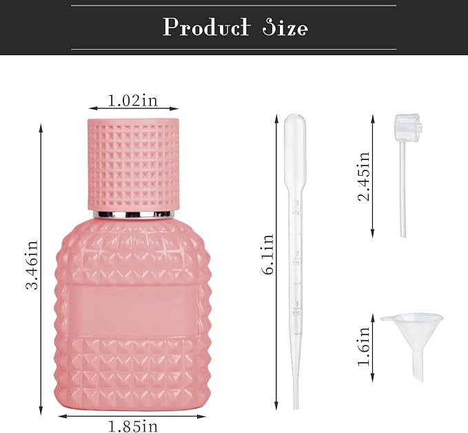 2 Pack Refillable Spray Perfume Bottles, 30ML Thick Glass Empty Perfume Bottles, Perfume Atomizer Travel Cologne Sprayer Bottles